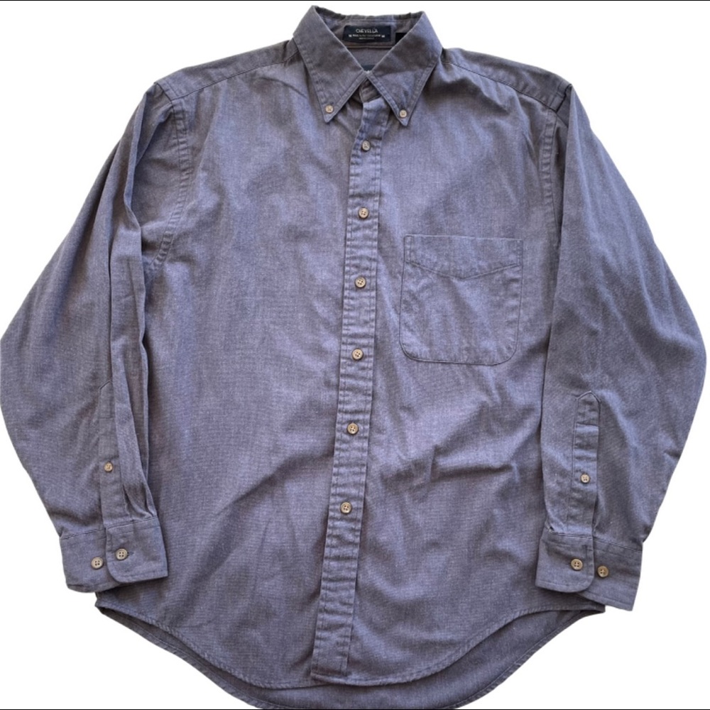 Chevella Tournament Arrow Blue Long Sleeve Button Down Shirt Size M 60% Cotton